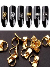 100pcs Métal Stick Gold Silver Copper Bee Wing Studs For Nails Design Charms Manucure 3D Nail Art Decorations6715624