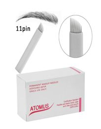 100 pièces aiguilles de Microblading 11 broches 9 12 14 21PIN Agujas Microblading Laminas Para Tebori stylo de broderie utilisation pour le maquillage de Pernement E8725552