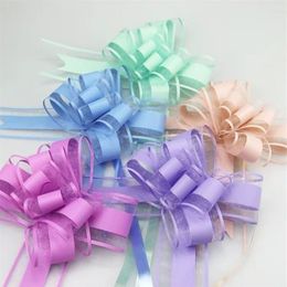 100 unids Tamaño Medio 30 mm color sólido silverblackbeige Pull Bow Ribbon Regalo Embalaje flor nudo Fiesta Boda Coche Decoración de la habitación Y201006289o