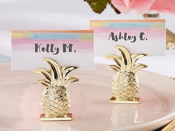 Mini porte-cartes de Table en forme d'ananas doré, 100 pièces, support de Menu, nom, numéro, pour cadeaux de mariage, décoration de fête, événement
