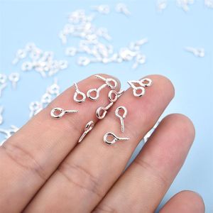 100pcs Mini Screw Eye Pin Eye Pin Eyelets Screw Hooks Threaded Clasp Connector Pendant For Resin Mold Jewelry Making Accessories