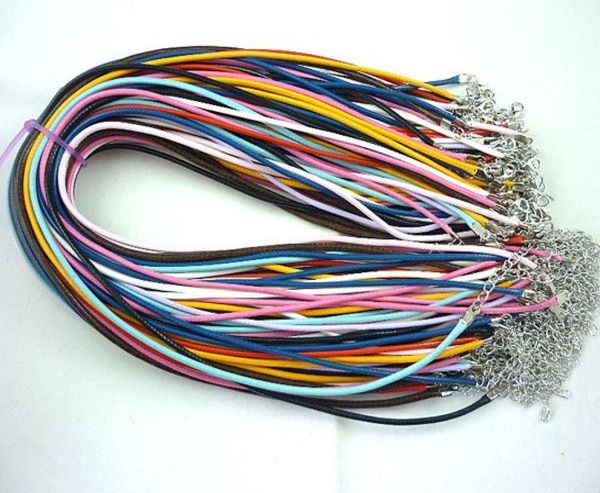100pcs couleurs mélangées diy cordon coréen cordon de collier en cuir 2 mm Constructions accessoires de bijoux 3644975