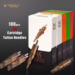 100 pièces tailles mixtes EZ v-select cartouche kits d'aiguilles de tatouage RL RS M1 CM kits d'aiguilles de tatouage jetables pour stylo de tatouage rotatif 240219