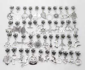 100 -stcs gemengde vintage hanger grote gat kralen passen charmes armbanden ketting diy sieraden maken 9139255