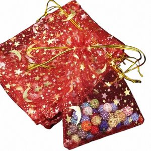 100pcs Mo Star Cordon Organza Sacs Cordon Petit Bijoux Sac Cadeau Pochette d5vk #