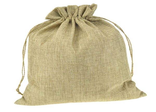 100pcs Multi-Sizedouble Natural Color Jute Burlap DrawString Sacs Gift Rangement Sacs For Wedding Decor Cosmetic Jewel Sundries Pack6136277