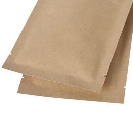 100 stks Multi Maten Hoge Kwaliteit Tear Notch Package Bags, Heat Sealing Folie Mylar Open Top Kraft Papieren Bag Opslag