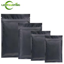 100pcs Mysterious Matte Black Aluminium Foil Zip Lock Bag Rescellable Herbal Powder Coffee Buttery Seeds Tea Heat Sealing Pouches 213154