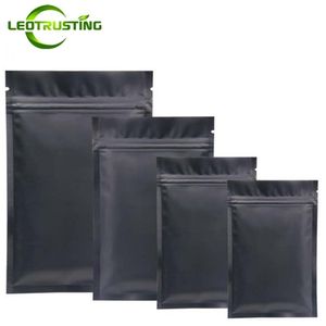 100 stks Mysterieuze Matte Black Aluminiumfolie Zip Lock Bag Hersluitbare Kruiden Poeder Koffie Buttery Zaden Thee Heat Sealing zakjes 21300Z