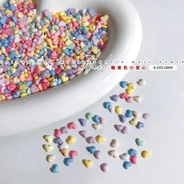 100pcs Nail Art Mini Heart Charms 4x5mm Mixwhite Resin Migne S Fonds 3D Decals for Manucure Supply 240430