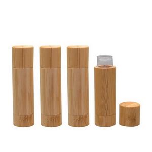 Tubes de bouteilles de baume à lèvres en bambou naturel, 100g, vides, rechargeables, porte-Tube de rouge à lèvres, brillant à lèvres, conteneurs cosmétiques, 5.5 pièces