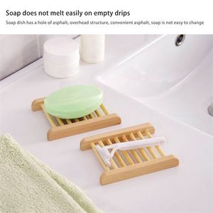 100 UNIDS Bandejas de Bambú Natural Al Por Mayor Barra de Madera Jabonera Bandeja Titular Rack Placa Caja Contenedor para Baño Ducha Baño Hogar Caja de Madera Artesanía Bañera Accesorios