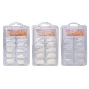 100 stks Natural / Clear French Acrylic False Nail Art Fingernail Full / Half Tips Box voor Finger Plastic Manicure Art Tools