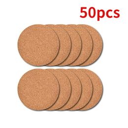 100 stks Natuurlijke Ronde Houten Slip Slice Cup Mat Coaster 95mm Diameter Thee Koffie Mok Bekerhouder voor DIY Servies Decor Duurzaam Pad TableMat