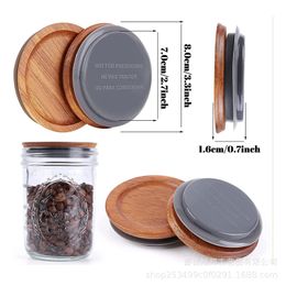 100 pièces en bois naturel boisson boisson couvercle 70mm 90mm respectueux de l'environnement rond bouchon de bouteille pot couvercles en bambou