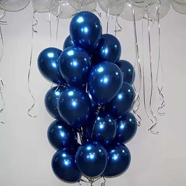 100 Uds. Globos metálicos azul marino oscuro medianoche 10 pulgadas de espesor látex helio boda cumpleaños fiesta decoración 210610