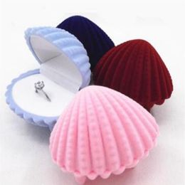 100 pièces nouveauté mélange de couleurs bijoux coffrets cadeaux forme de coquille de mer boîte à bijoux boucles d'oreilles collier boîtes couleur Pink254R
