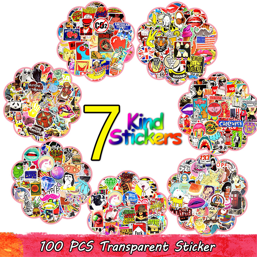 100 sztuk Losowe Gorące Graffiti Anime Rock Retro Śmieszne Naklejki Unoletowy Dziecko Winylu Aplikacja Prezent DIY Notebook Gitara Bagaż Skate Naklejki