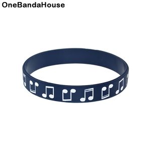 100 stks Muziek Opmerking Siliconen Rubber Armband Nieuw Ontwerp Trendy Decoration Logo Fuled Color Adult Size Fuled