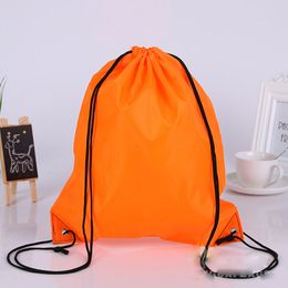 100 Uds bolsas de compras 210 bolsas de tela de poliéster mochila impermeable plegable promoción de marketing bolso de hombro con cordón
