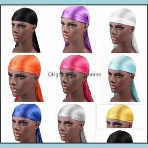 100 stks nieuwe mode heren satijnen durags bandana tulband pruiken mannen zijdeachtige durag hoofddeksels hoofdband piraat hoed haaraccessoires door Hope12 drop delive