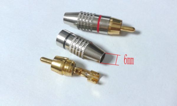 100 pièces nouveau métal à souder prise RCA connecteur Audio mâle adaptateur plaqué or