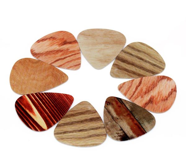 100 piezas más recientes de guitarra de grano de madera de 100 piezas grosor de guitarra 046 mm Caderas de guitarra Grosor de 071 mm de espesor 100 mm7049317