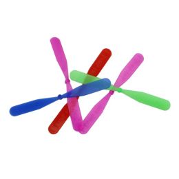 100 stks Nieuwheid Plastic Bamboo Dragonfly Propeller Outdoor Classic Toy Kid Geschenk Roterende pijl met pijlen Multicolor Hand Push Flying Games