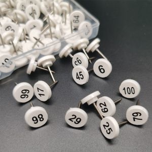 100pcs numérotés aux punaises numérotées des broches de cartes sur les punaises numérotées pour les babillards électroniques