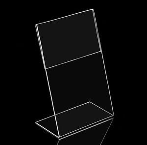 100 Uds acrílico de oficina A6 soporte para folletos de exhibición soportes para mostrador tablero de mensajes de plástico soportes para menú para carteles de negocios SN2241