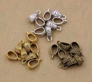 Breloques de connecteur en alliage, perles de Bail pour la fabrication de bijoux, Bracelet et collier, accessoires de bricolage, 3 couleurs, 7x17mm, 150 pièces