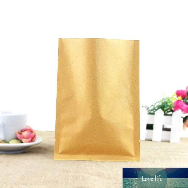100 Uds. Bolsas de papel marrón kraft con cierre superior abierto al vacío bolsas de embalaje con válvula de sellado térmico bolsas de embalaje de almacenamiento de alimentos bolsas de moda