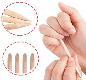 100 stcs oranje houten nagelstokken dubbelzijdige multi -functionele cuticle duwer remover manicure pedicure tool255d9310351
