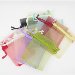 100pcs sacs d'emballage en organza pochettes à bijoux faveurs de mariage sac cadeau de fête de noël 7 x 9 cm (2,75 x 3,5 pouces)