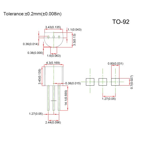 100pcs Transistor d'origine TO-92 2N2222A 2N2907A BC327 BC337 2N3904 2N3906 S8050 S8550 A1015 C1815 BC557B 27 Valeurs Transistors