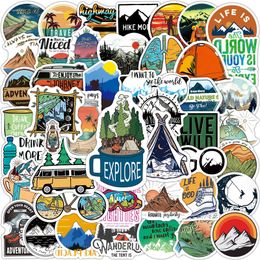 100 stcs buiten wandelen camping avontuur natuurstickers pack auto fiets bagage sticker laptop skateboard motor water fles sticker C50-322