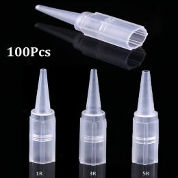 100 stcs/pack 1r 3r 5r wegwerp tattoo tip doppen tatoeage mondstuk microblading pen naald buis plastic dop tattoo accessoires 3 type