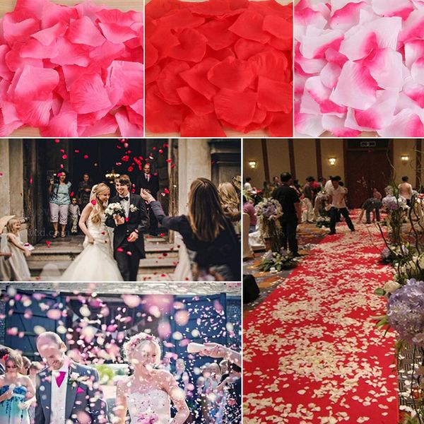 Fleurs de mariage 100pcs / pack 5 * 5cm Fleurs artificielles Simulation Pétales de rose Décorations de mariage Salle de mariage Belle fleur de rose