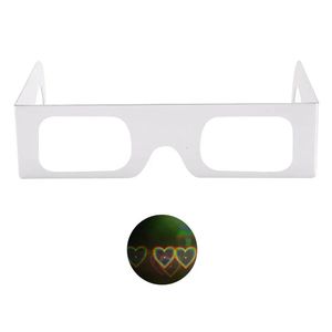 100pcs / paquet CE papier coeur grilles de diffraction lunettes 3D Rave prismes EDM arc-en-ciel feux d'artifice pour les vacances de Noël 240124