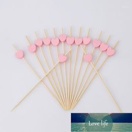 100 stks / pak disposable bamboe picks fruit vork sticks buffet cupcake toppers cocktail vorken bruiloft festival fruit gereedschap1 fabriek prijs expert ontwerpkwaliteit