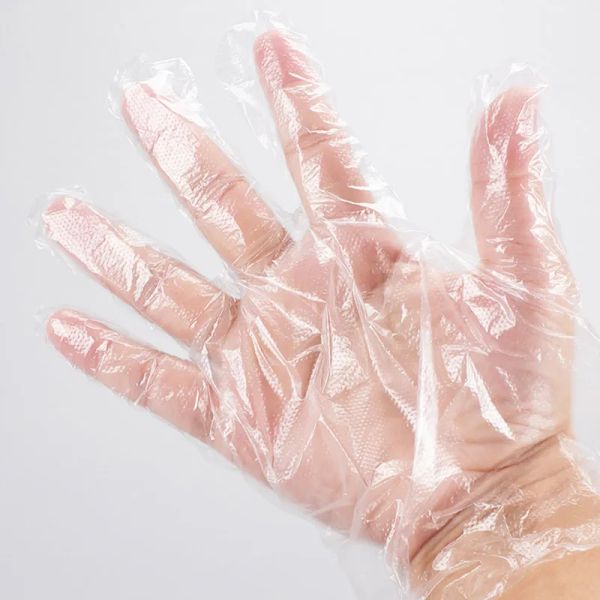 Gants jetables de qualité alimentaire, matériau PE Transparent pour la cuisine, barbecue, pique-nique, nettoyage LL, 100 pièces/paquet