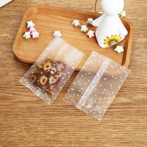 100 stks / pak voedsel sealer tassen sanitair wit dot food saver machine seal cookie verpakking tassen plastic voor restaurant