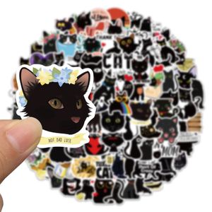 100PCS / pack Skateboard Stickers Graffiti Black Cat para coche Laptop iPad Bicicleta Motocicleta Casco Guitarra PS4 Teléfono nevera Calcomanías PVC botella de agua Etiqueta