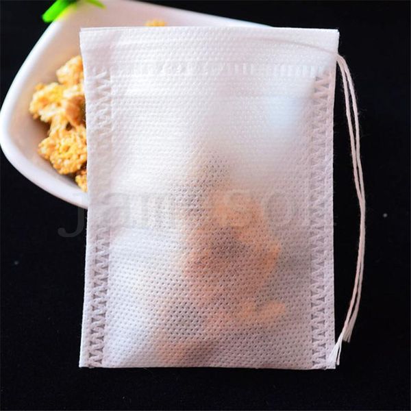 100 pièces/paquet sachets de thé 5.5x7CM sachets de thé parfumés vides en tissu avec filtre de joint de guérison pour herbe thé en vrac Bolsas DA227