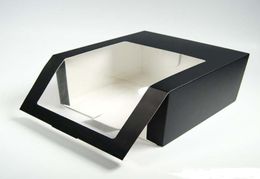 100 -stcs papieren hoedbox met PVC Window Baseball Cap Beret Party Packing Boxes Gift Packaging Box SN34686822729