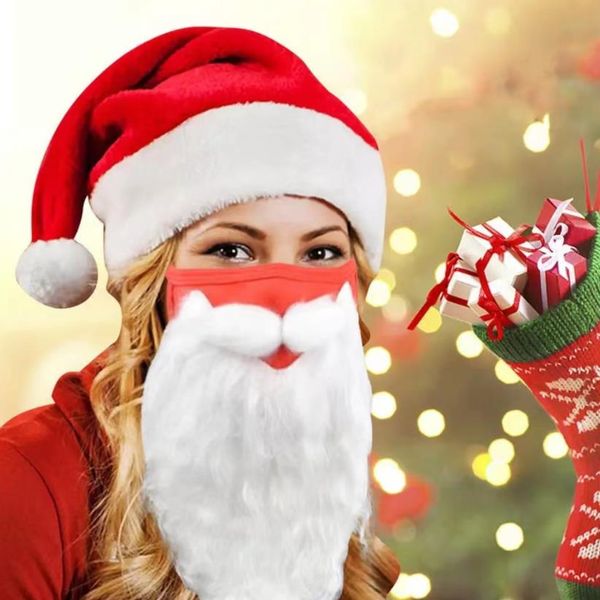 100pcs fête masque de Noël père Noël barbe visiteur barbe blanche drôle Cos habiller Europe États-Unis frontière hiver chaud anti-poussière