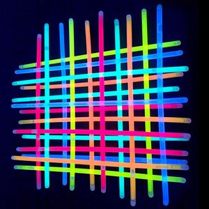 100pcs Party Fluorescence Light Glow Sticks Bracelets Necklaces Neon For Wedding Party Glow Sticks Bright Colorful Glow Sticks