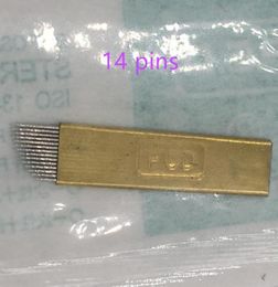 100 Uds PCD 14Pin Microblading maquillaje permanente aguja Manual hoja bordado 3D tatuaje de cejas Products8446166