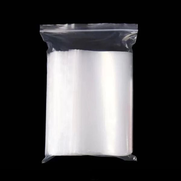 100 piezas PE Bolsas de plástico transparentes PO RESELABLE Bolsa de sellado ADHESIVO Bolsa de paquete de almacenamiento de joyas de galletas