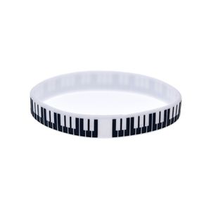 100 stcs piano sleutel siliconen rubber armband geweldig te gebruiken in elk voordelencadeau voor muziekventilatoren264X